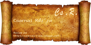 Csarnai Róza névjegykártya